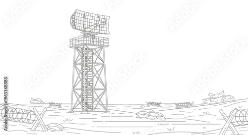 Large Metal Radio Broadcast Tower Structure.