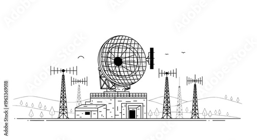 Large Satellite Dish On A Building.