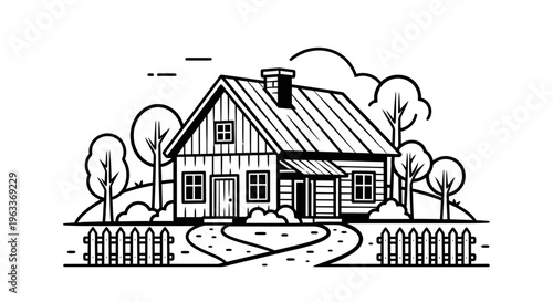 House with a picket fence outside.