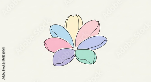 Colorful macarons arranged in flower shape on white background pastel dessert concept