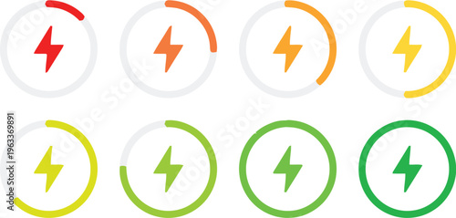 Free Download Colorful lightning bolt icons in circular frames - GFXLoad