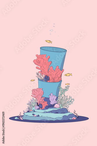 Reef-Safe Sunscreen Tube on Coral Reef