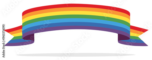 Vibrant colorful waving rainbow banner illustration symbolizing LGBT pride diversity and inclusion