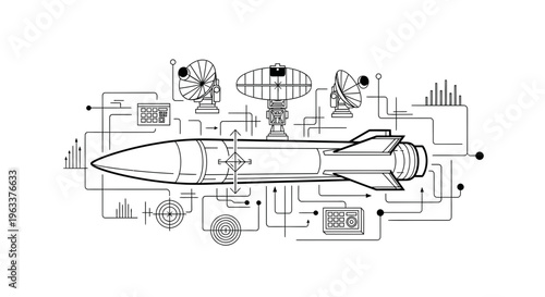 Detailed diagram of a rocket ship.