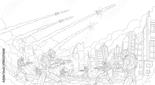 Cityscape with airplanes flying overhead quickly.