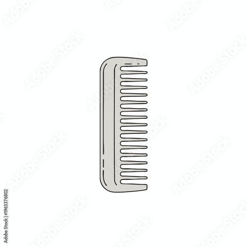 Simple grey comb with black outline on white background