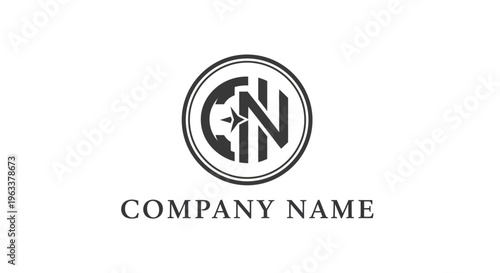 A simple black and white company logo.