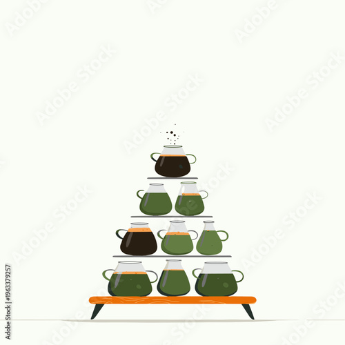 Stacked Glass Cold Brew Coffee Tower