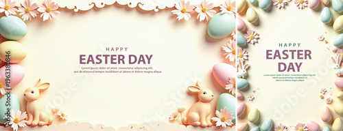 Elegant easter day background, happy easter day background for website, social media template