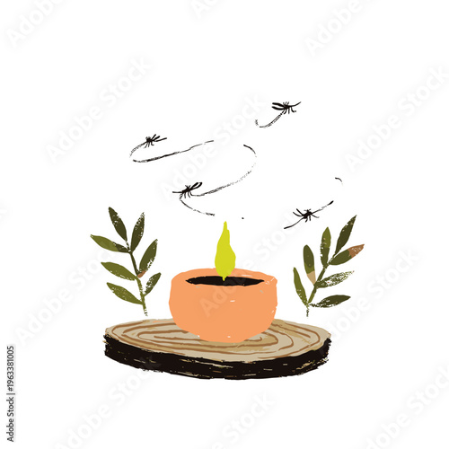 Terracotta Citronella Candle Mosquito Repellent