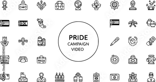 Diverse Pride Campaign Icons: LGBTQ Symbols, Flags, and People for Marketing