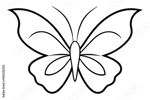 Symmetrical Butterfly Outline SVG – Elegant Floral Inspired Line Art Icon
