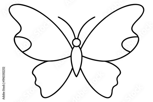 Symmetrical Butterfly Outline SVG – Elegant Floral Inspired Line Art Icon