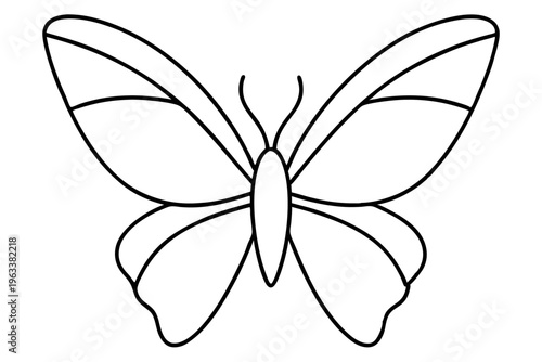 Symmetrical Butterfly Outline SVG – Elegant Floral Inspired Line Art Icon
