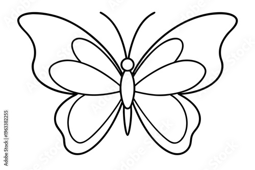 Symmetrical Butterfly Outline SVG – Elegant Floral Inspired Line Art Icon