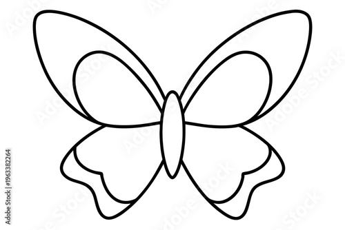 Symmetrical Butterfly Outline SVG – Elegant Floral Inspired Line Art Icon