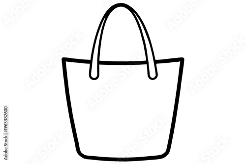 Minimal Tote Bag Icon Vector – Simple Shopping Bag Outline SVG