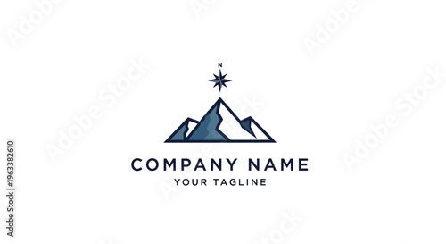 Mountain logo with star and company name.