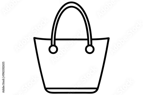 Minimal Tote Bag Icon Vector – Simple Shopping Bag Outline SVG