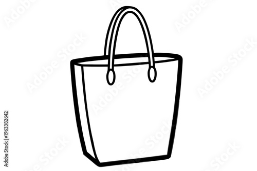 Minimal Tote Bag Icon Vector – Simple Shopping Bag Outline SVG