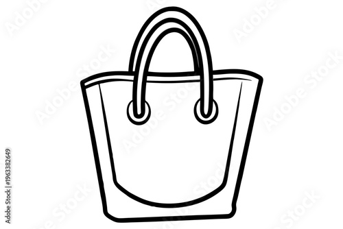 Minimal Tote Bag Icon Vector – Simple Shopping Bag Outline SVG