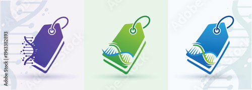DNA Price Tag Logo for Retail Sale Marketing Branding
