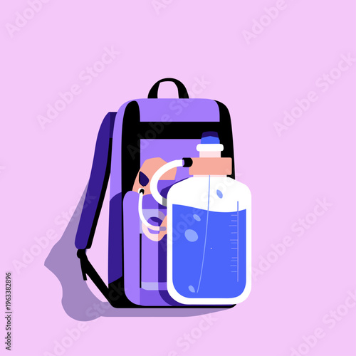 Backpack Hydration Bladder Vector Illustration