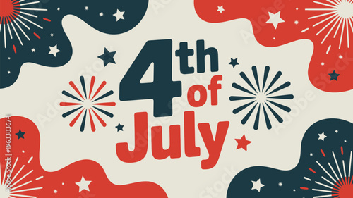 Celebrating independence day with american flags and vibrant firework displays