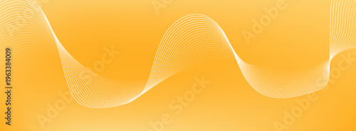 Solid yellow orange gradient simple tone color background. White flowing lines design. eps10