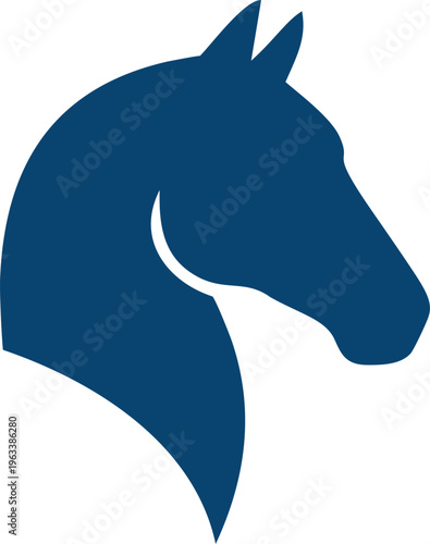blue horse head illustration