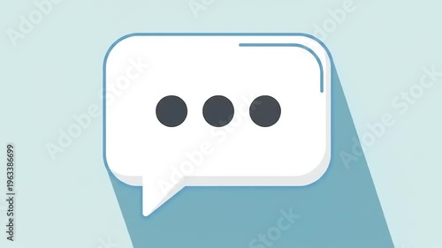 Speech Bubble Icon Animation with Shadows.