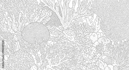 Coral Reef with Sea Life.