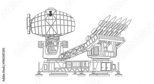 Detailed drawing of a missile launcher.