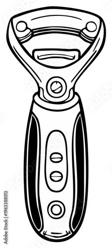 Modern bottle opener tool with ergonomic handle for opening beverage containers