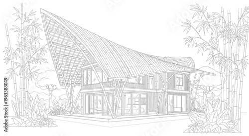 Large A Frame Tropical Vacation Home.