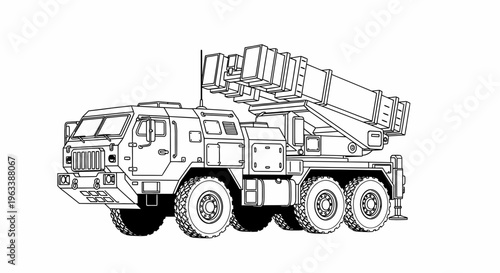Large Military Truck with Crane.