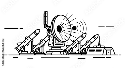 Missile Launch Pad with Radar System.