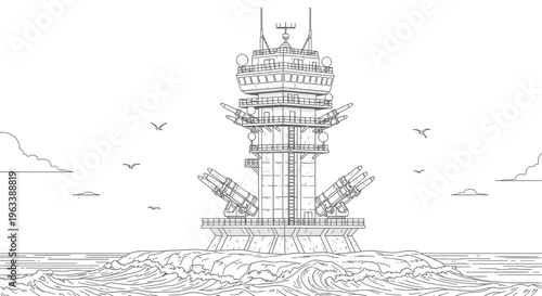 Offshore Wind Farm Power Generation Tower.