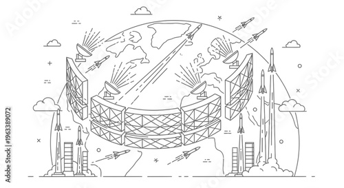 Rockets Launching Into The Sky.