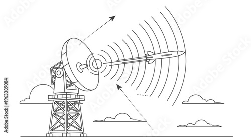 Satellite Dish Antenna Communication Tower.