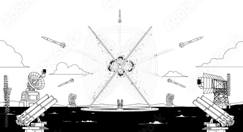 Satellite Launch into Outer Space Orbit.