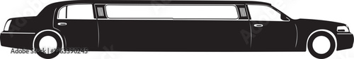 Black limousine, luxury car, limo vehicle, transportation icon