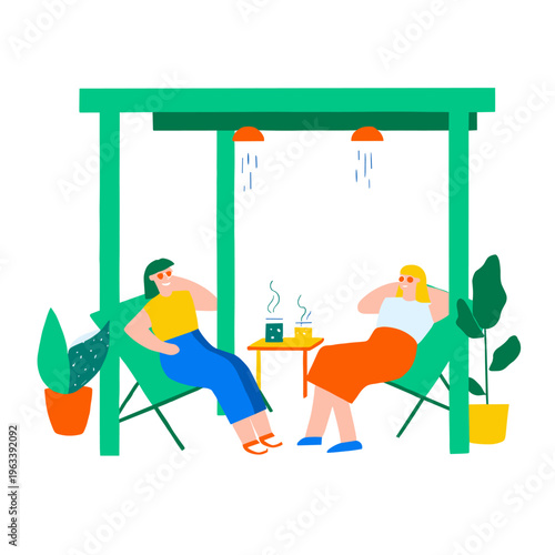 Modern Patio with Gentle Misting System