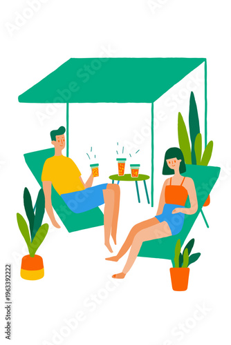 Modern Patio with Gentle Misting System