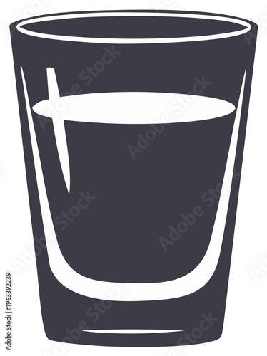 Stylized Shot Glass Vector Illustration Drinkware Cocktail Glassware Liquor
