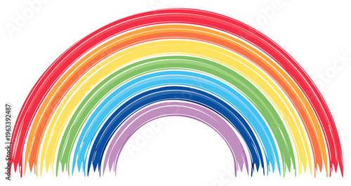 Abstract Graphic Rainbow on White Background