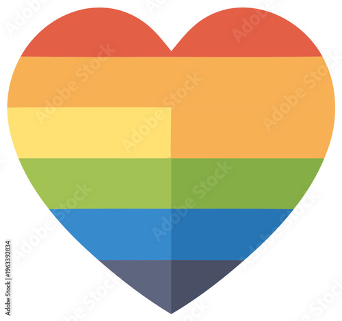 Free Download Vibrant Rainbow Striped Heart Symbolizing Love, Pride, and LGBTQ+ Community Inclusion - GFXLoad