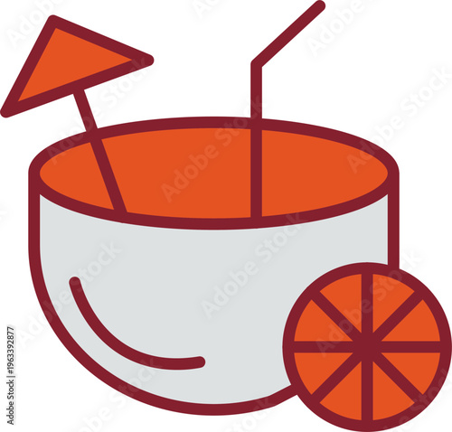 Coconut Drink Vector Icon