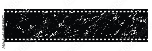 Grunge film strip vector. Perfect for vintage cinema photography and movie reel. Camera negative frame for photo and video editing. Vector graphic clipart element.