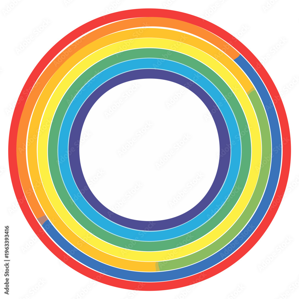 Obraz premium Rainbow Rings Colorful Circles Abstract Vector Illustration Graphic Art